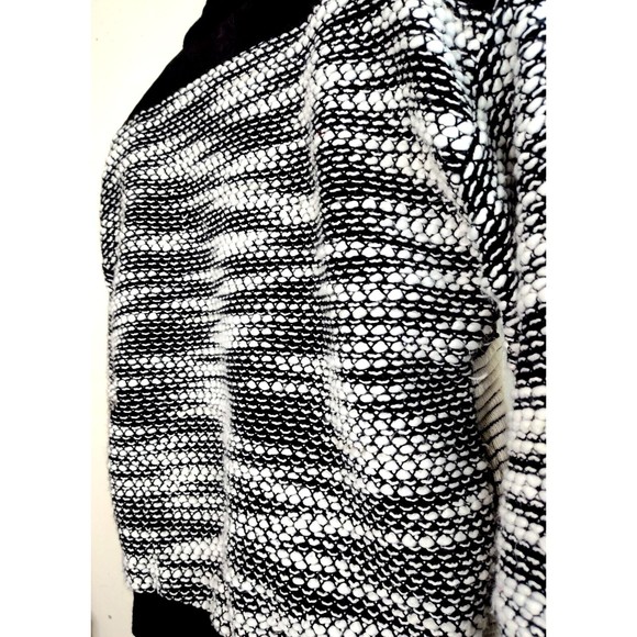 First Class Commando Wool Blend Mens Sweater Sz M Shawl Neck Pockets Black White - Picture 8 of 15